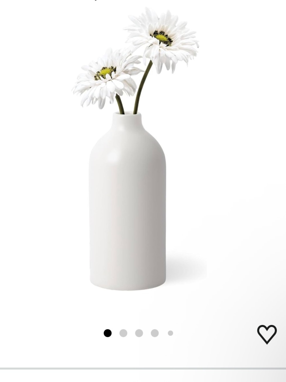 Torre & Tagus 8 inch White Ceramic Vase - Modern Matte Home Accent
